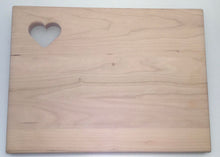 Load image into Gallery viewer, Wood Cutting Board with Heart Cutout