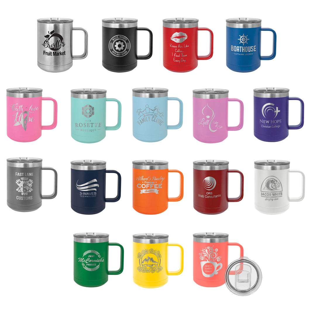 Personalized 15 oz. Vacuum Insulated Mug with Slider Lid
