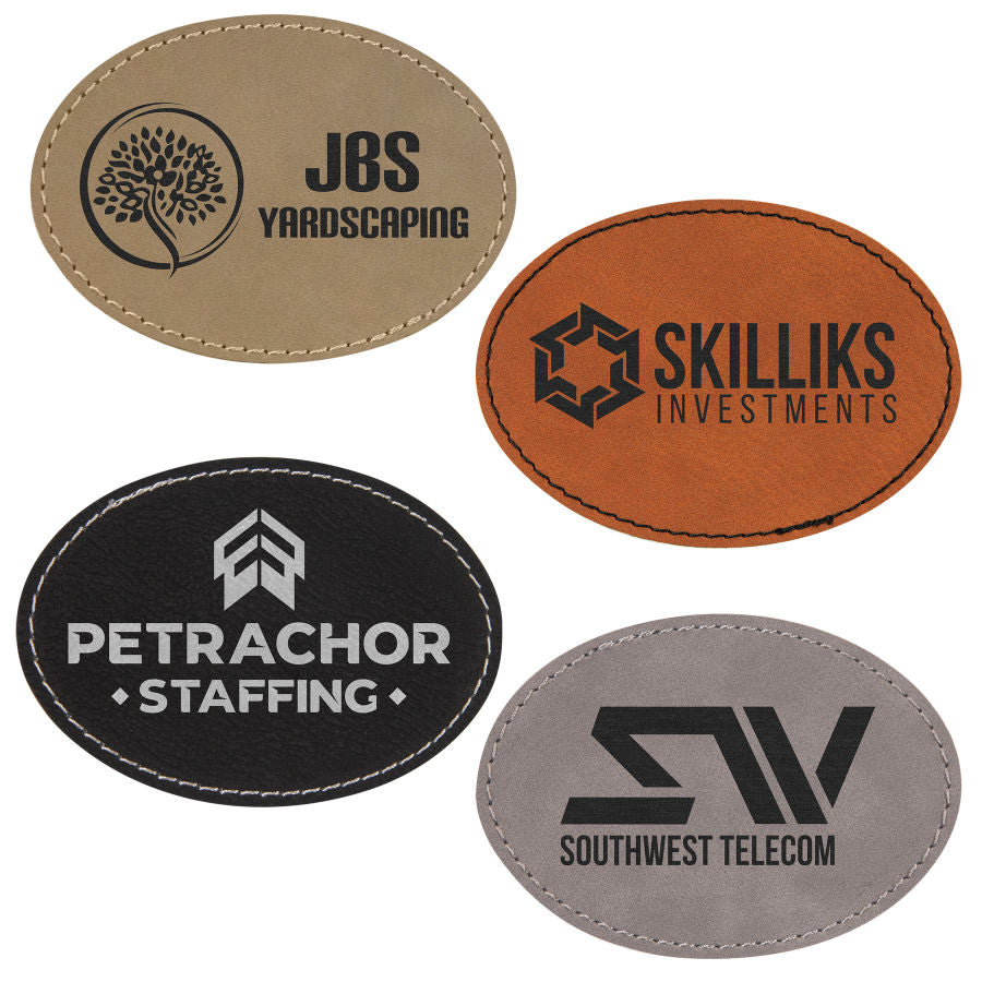 Round Patch w/Adhesive, 2-1/2, Laserable Leatherette