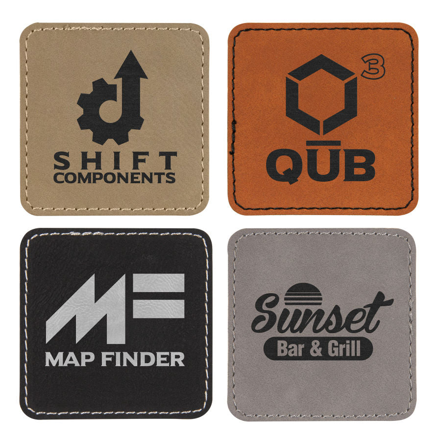 Personalized Square Leatherette Patch with Adhesive